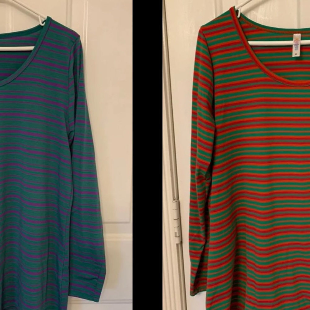 Bundle of 2 LulaRoe striped shirts XL!